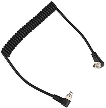 Futheda PC zu PC, Stecker auf Stecker, Blitz, PC, Sync-Kabel, Verlängerungskabel, 30,5 cm, Spiralkabel mit Schraubverschluss, kompatibel mit DSLR-Kameras