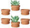 9.4 CM Terracotta Shallow Succulent Pot - 6 Pack Terra Cotta Clay Pots with Saucer, Cacuts Terra-Cotta Indoor and Outdoor Planters with Drainage Hole