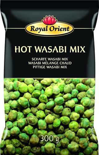 Royal Orient Mezcla Picante Wasabi 12 x 300 gr - Snack | Textura crujiente y ligera, perfectos como tentempié entre comidas, fiestas o eventos sociales