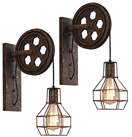 PETITES ECREVISSES Wandleuchten Industrielle vintage industrial Wandlampe E27 Retro Metall Kreative für Wohnzimmer Esszimmer Schlafzimmer (Rost-2 Stücke)
