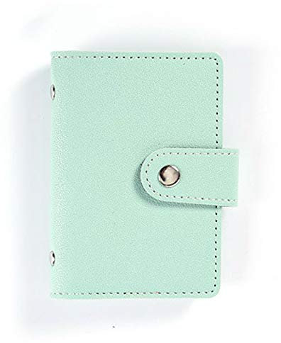 Supertool Porte-cartes de crédit en cuir souple vert avec bouton - 7,5 x 11 cm, Vert, 7.5cmx11cm, Classique