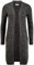 OXMO OXPhiletta Damen Lange Strickjacke Grobstrick Cardigan Longstrickjacke aufgesetzte Taschen 100% Baumwolle Regular fit, Größe:M, Farbe:Black (799000)