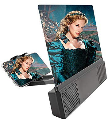 12Inch Phone Screen Magnifier with Bluetooth Speaker, Ultra-Clear Mobile Phone Screen Amplifier with Folding Stand Holder, Portable Movie Video, Pull-Out Screen Magnifier Suitable For All Smart Phones
