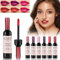 Wine Lip Tint,6-teiliges Wein-Lippentönung, mattes flüssiges Lippenstift-Set, langlebiges, wasserfestes Lipgloss-Set für Mädchen und Frauen
