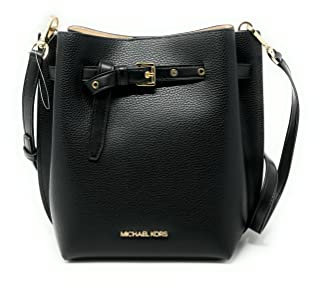 Michael Kors Emilia Small Drawstring Bucket Bag In (Black/Gold)