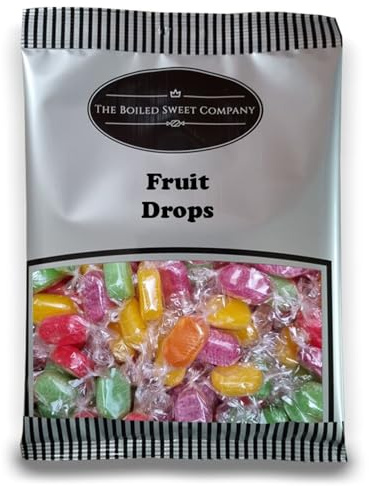 The Boiled Sweet Company® Fruit Drops 1Kg - Traditional Individually Wrapped Boiled Sweets - Fruity Flavours - Pick and Mix Boiled Sweets Share Size Bags - A Great Sweet Gift Idea