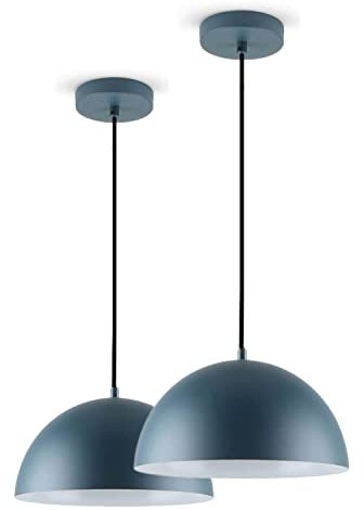 LED Universum 2er-Set Pendelleuchten Jada Petrol Ø30cm x 125cm, E27 Fassung, max. 40W, Hängelampe, Hängeleuchte, Deckenlampe, Wohnzimmerleuchte, Kinderzimmerlampe, Metall
