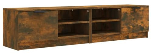 vidaXL 2X TV Schrank Lowboard TV Möbel Tisch Board Sideboard Fernsehschrank Fernsehtisch HiFi-Schrank Räuchereiche 80x35x36,5cm Holzwerkstoff