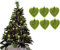 UKDeals Direct® LIME GREEN COLLECTION CHRISTMAS DROPLET BAUBLES TREE DECORATIONS GLITTER MATT ICICLES (Pack of 6 Heart - 8cm)