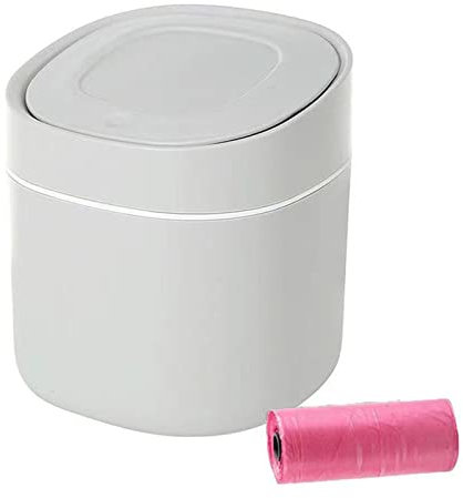 Pawleso Tischkorb, Korb für kleines Badezimmer, Mini-Tischabfalleimer, kleiner Schreibtischkorb, Papierkörbe für Büro, Küche, Bad, Wohnzimmer (Grau)