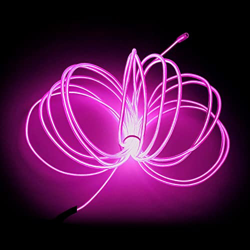 Balabaxer Linea luminosa Rosa, striscia luminosa al neon portatile del pacchetto batteria 5M, può essere tagliata a volontà, applicabile alla festa, Halloween, decorazione fai da te