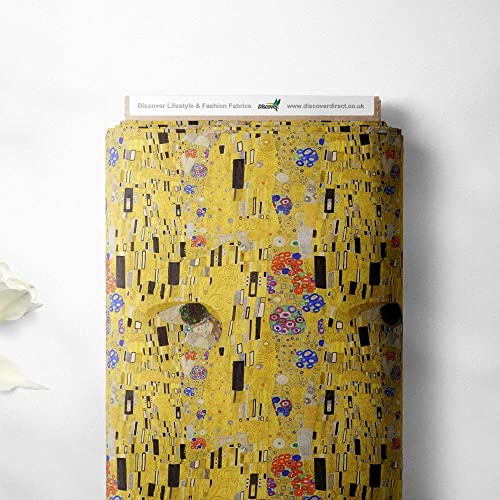 100 % Baumwolle, Van Gogh Künstler, Vintage, bedrucktes Design, Quilten, Kinderhandwerk, Kleid, hochwertiges Nähmaterial, 140 cm breit (Meterware, The Kiss)