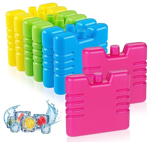 Homewit Kleine Kühlakkus, 8er Set Mini Kühlakku für Kühltasche, kühlelemente kühlbox,Platzsparende Kühl-Akkus für die Brotdose Lunchbox