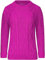 AJFASHION Women Jumpers New Ladies Long Sleeve Chunky Cable Knitted Jumper Crew Neck Winter Sweater Top UK Size 8-22 Fuchsia