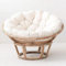 FUYAO Runde Papasansessel Kissen, Dicke Perle Baumwolle Polsterung Schaukel Kissen, Papasan Wicker Rattan Ei Stuhl Pad + Rutschfesten Krawatten, Für Innen- Und Außenbereich(Size:130cm,Color:White)