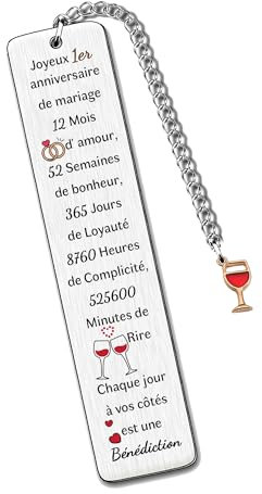 Lesezeichen Happy 1. Jahrestag Hochzeit Geschenk für Damen Herren Einzigartig schätzen 1 Jahr Hochzeit personalisiert Frau Ehemann Romantik Liebe Seelenverwandte Souvenirs Hochzeit aus Baumwolle Buch