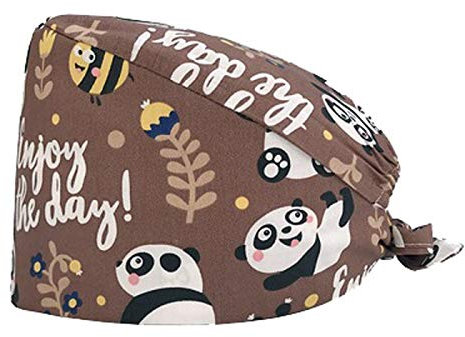 AIchenYW Mit Sweatband mit Knöpfen Cap Bouffant Herren Damenhut Bouffant für Scrub und Baseballmützen Baseball Cap Schwarz (f1-F, One Size)