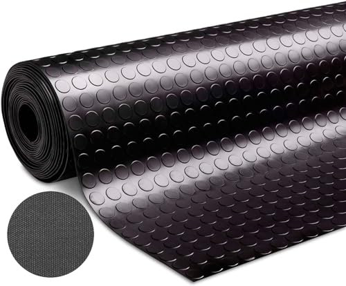 Tappeto Gomma Antiscivolo Copri Pavimento H120 Cm ALTO Spessore 3mm Nero Robusto su Misura (300X120_BOLLO_GOMMA)