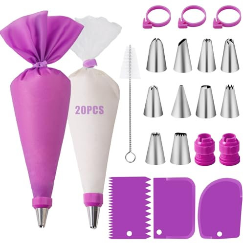Beccucci Sac a Poche 40 Pezzi, Nifogo Sacca a Poche per Dolci, Kit Pasticceria, Kit per Torte Decorare Dolci Cupcakes Biscotti