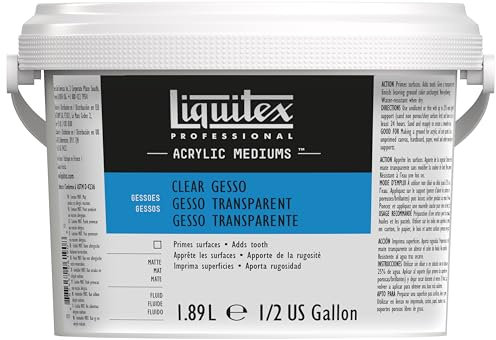 Liquitex 5337 Professional gesso trasparente, fondo universale per vernici acriliche, fondo resistente alla luce e all'invecchiamento, pronto all'uso - bottiglia da 1,89 litri, trasparente