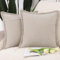 Madizz 2er Set Fransen Chenille Schlicht Zierkissenbezüge Modern Kissenbezug Kissenhülle Sofakissen Lendenkissen für Sofa Schlafzimmer Leichtes Taupe 45x45 cm