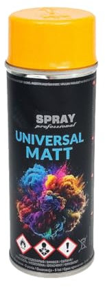 VE-INDUSTRIES Lackspray nach RAL Spraydose 400ml Buntlack für Holz, Metall (Verkehrsgelb Matt - RAL1023)
