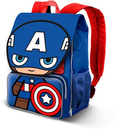 Marvel Captain America Glory-Kleiner EXP Ausbaufähig Rucksack, Blau, 18 x 28 cm, Kapazität 15 L