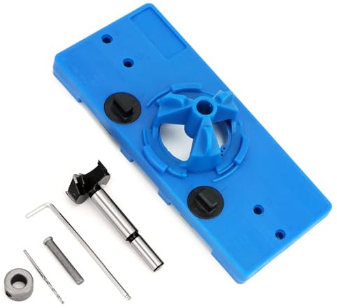 QWORK® Topfband Bohrschablone, Topfscharnier Schablone, 35MM Bohrschablone für Topfscharniere, Scharnier Bohrschablone