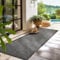 HomebyHome Outdoor-Teppich Flachgewebe Wetterfest Einfarbig Schwarz Küchenteppich, Balkon Terrassen Garten Wohnzimmer Teppich 80 x 150 cm