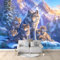 Papier Peint Panoramique Loup animal de montagne enneigé, 300 x 210 cm Papier Peint Intissé Personnalisé Photo Murale pour Salon Chambre d'enfants restaurant Appartement Décoration Murale