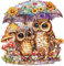 Holzpuzzle Erwachsene, Eule unter dem Regenschirm Holzpuzzle, Unregelmäßige Einzigartige Form Puzzleteile, Geschenkverpackung, Geburtstagsgeschenk für Erwachsene und Kinder(L-34 * 32.7cm-260 Stück)