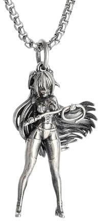 XLTEAM Halskette Anhänger Niedlich Sexy Langhaar Peitsche Mädchen Anhänger Halskette für Männer und Frauen Cosplay Hip Hop Punk Trend Schmuck Paar Geschenk Party Schmuck Geburtstagsgeschenk