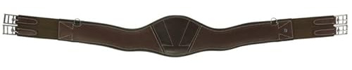 EKKIA Norton Pro Sattelgurt Leder anatomisch geformt mit Magnetklappe Havanna braun, Größe:125 cm