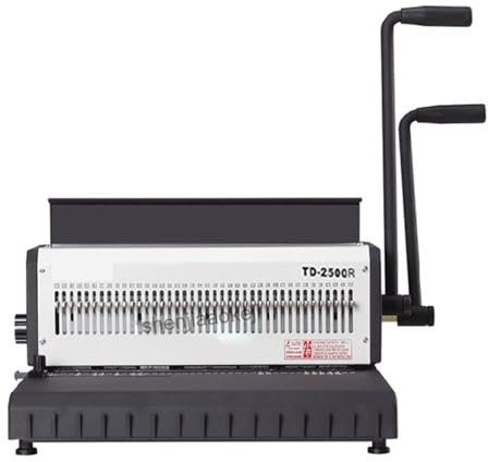Bindemaschine, A4 Papier Manuelle Draht Bindemaschine TD-2500R (Rund) Eisen Ring Bindemaschine Tisch Kalender Punch Maschine 300 Blätter Bindung,Bürobedarf