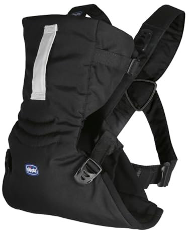 Chicco Easyfit Marsupio Neonati Ergonomico per Bebè e Bambini dalla Nascita a 9 Kg, Porta Bebè Semplice e Intuitivo da Indossare, Fronte Mamma e Fronte Strada, Supporto per Testa e Collo, Nero
