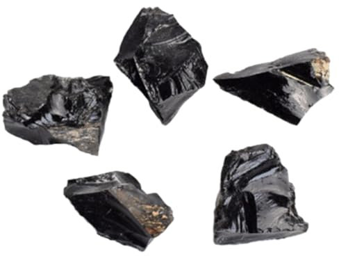 BEBEMOKO 5stücke Natürliche Obsidian Steine Unregelmäßige Obsidian Dekorationen Für Meditation Und Yoga Handgefertigte Ornamente