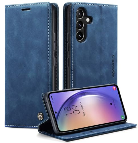 Monweicz Coque pour Samsung Galaxy A54 Clapet Case en Cuir Pochette Protection Portefeuille Rabat Etui Premium Housse Porte Carte Magnétique Étui pour Samsung Galaxy A54, Bleu