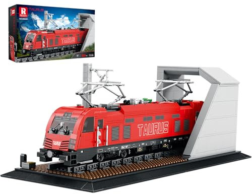 Reobrix Juego de tren urbano con base, kit de bloques de construcción de coche clásico MOC, tren eléctrico retro Tauro 66020, modelo para amantes de los camiones adultos, regalos decoración del hogar