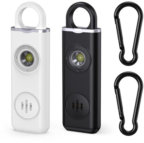 OQIMAX Persönlicher Alarm, 130dB Sirene Taschenalarm mit LED Signalleuchte, Type-C Wiederaufladbar Alarm Schlüsselanhänger für Frauen, Sicherheitsalarm Taschenalarm für Frauen/Kinder/Senioren