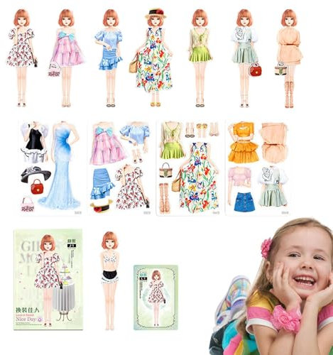 Prinzessin-Anzieh-Stickerbuch, Prinzessin-Anzieh-Stickerbuch, Magnetische Anziehpuppe, Magnetische Prinzessin-Anziehpuppe aus Papier, Anzieh-Stickerbuch für Mädchen, Prinzessin-Anzieh-Stickerbuch Magn