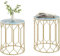 Outsunny Round Coffee Table Set of 2, Modern Nesting Tables with Ceramic Tile Top, Small End Tables, Indoor Outdoor Side Table with Metal Frame for Living Room, Bedroom, Patio, Balcony, Multicoloured