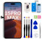 EFaith für iPhone 15 Pro Max Display 6,7 Full-HD-LCD-Display, 3D-Touchscreen-Digitalisierer, Rahmen mit Reparaturwerkzeug-Set, gehärtetem Glas für Modell A2849, A3105, A3106, A3108