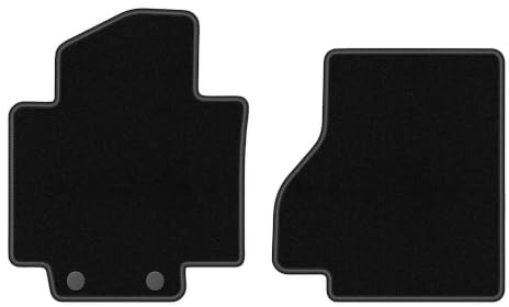 Velours-Fußmatten vorne passend für Nissan E-NV200 2014-2021, Schwarz | passend für Van; dünner Velours-Teppich (Polypropylen), ca. 4 mm; rutschfest, runde Befestigungen (Typ RN)