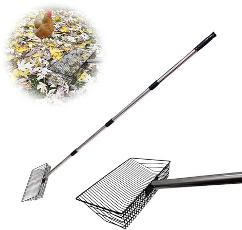 Accessoires pour Poulailler – Ramasse-Crottes en Métal pour Poules, Pelle à Déjections pour Poulailler, Outil de Nettoyage Durable pour Poules et Petits Animaux