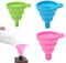 COYUN Juego de 3 Embudos Plegables de Silicona, Utensilios de Cocina para Cocinar, Tamaño Pequeño y Grande en Colores del Arco Iris