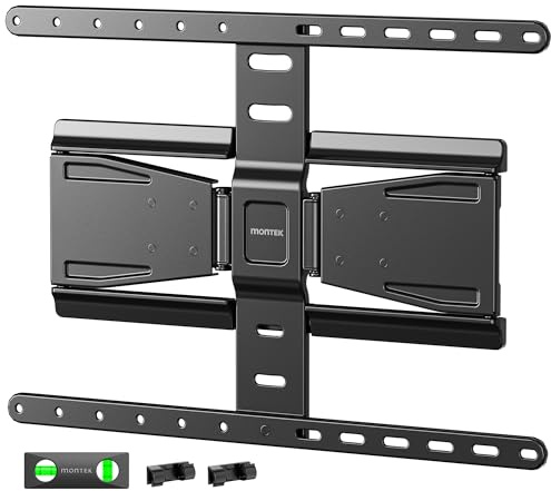 monTEK 0.77 Inch Ultra Slim TV Wall Mount for 43-90 Inch TVs, Pan & Tilt & Levelling & Extendable TV Mount with Articulated Double Arms, Max VESA 600 x 400 mm, up to 50 kg