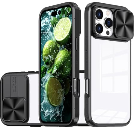 Dqtaoply Phone for iPhone 16 Pro MAX Case, Slide Camera Cover Slim Heavy Duty Shockproof Protective Military Grade Phone Case Compatible with iPhone 16 Pro MAX - Black