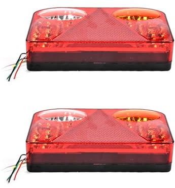 NEWFUN Led rückleuchten anhänger,Rückleuchten anhänger 12v,Anhänger beleuchtung,Rechts + Links,Passt zu einer Vielzahl von Modellen und Anhängern