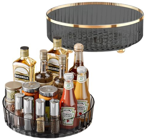 Lazy Susan Organizers - Turntable Rack for Cabinet, Pantry Organization and Storage, Kitchen, Fridge, Bathroom Makeup Vanity Countertop, Under Sink Organizing, Spice Rack, Set of 2