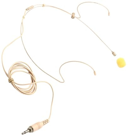 Einohr Headset mit Mikrofon E05 Kabelgebunden Beige für Telefonate | 3, 5-mm Anschluss, für Präsentationen und Gesang, Kupfer Pvc Kabel mit Legierung und Schwamm